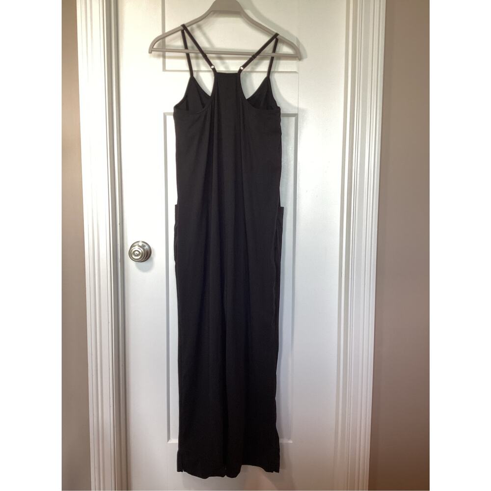 Pact Women's Organic Cotton Wide Leg Lounge Jumpsuit Black Size Medium - Picture 6 of 10